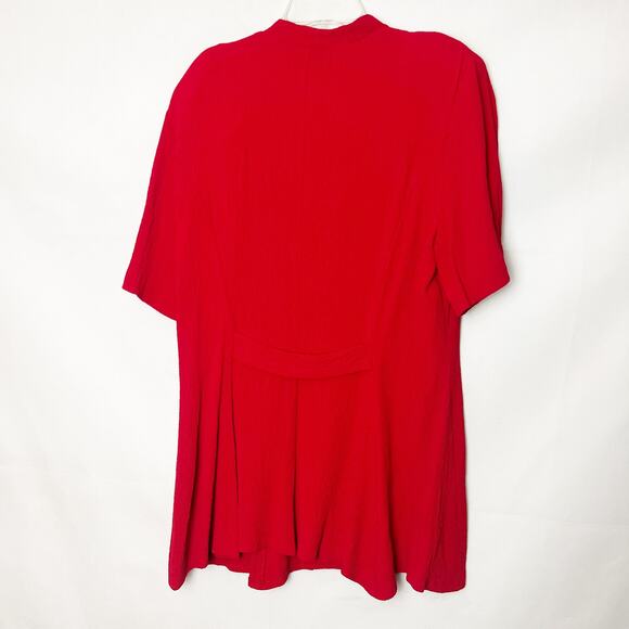 Reina Industries Vintage Beaded Button Down Red Top Size Medium - Picture 6 of 9